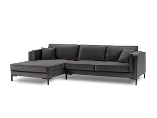 Kampinė sofa Luis 5, tamsiai pilka/juoda kaina ir informacija | Sofos | pigu.lt