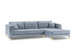 Kampinė sofa Luis 5, šviesiai mėlyna/auksinė kaina ir informacija | Sofos | pigu.lt