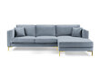 Kampinė sofa Luis 5, šviesiai mėlyna/auksinė kaina ir informacija | Sofos | pigu.lt