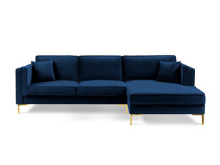 Kampinė sofa Luis 5, mėlyna/auksinė kaina ir informacija | Sofos | pigu.lt
