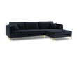 Kampinė sofa Luis 5, tamsiai mėlyna/auksinė kaina ir informacija | Sofos | pigu.lt