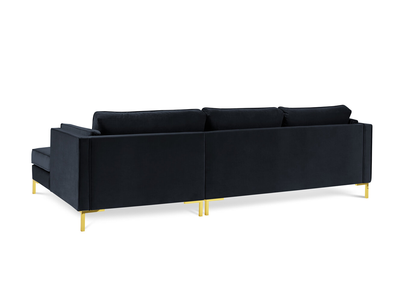 Kampinė sofa Luis 5, tamsiai mėlyna/auksinė цена и информация | Sofos | pigu.lt