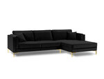 Kampinė sofa Luis 5, juoda/auksinė