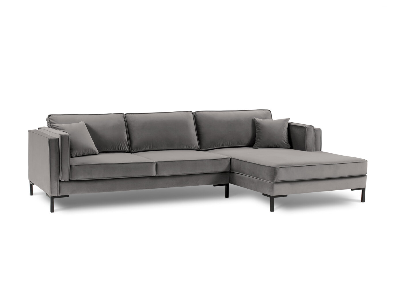 Kampinė sofa Luis 5, šviesiai pilka/juoda kaina ir informacija | Sofos | pigu.lt