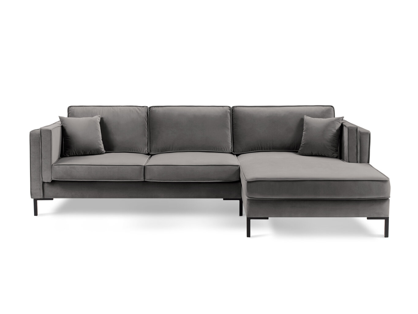 Kampinė sofa Luis 5, šviesiai pilka/juoda kaina ir informacija | Sofos | pigu.lt