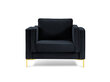 Fotelis Luis 1, tamsiai mėlynas/auksinės spalvos цена и информация | Svetainės foteliai | pigu.lt