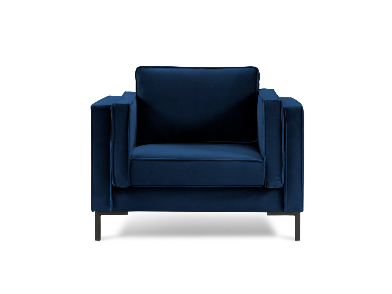 Fotelis Luis 1, mėlynas/juodas kaina ir informacija | Svetainės foteliai | pigu.lt