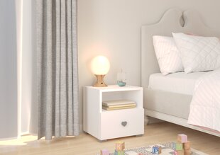 Naktinė spintelė ADRK Furniture Emi 2, balta kaina ir informacija | Spintelės prie lovos | pigu.lt