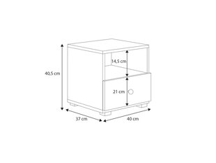 Тумбочка прикроватная ADRK Furniture Emi 3, белая цена и информация | Прикроватные тумбочки | pigu.lt