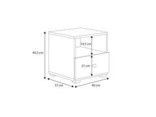 Тумбочка прикроватная ADRK Furniture Emi 4, белая цена и информация | Прикроватные тумбочки | pigu.lt