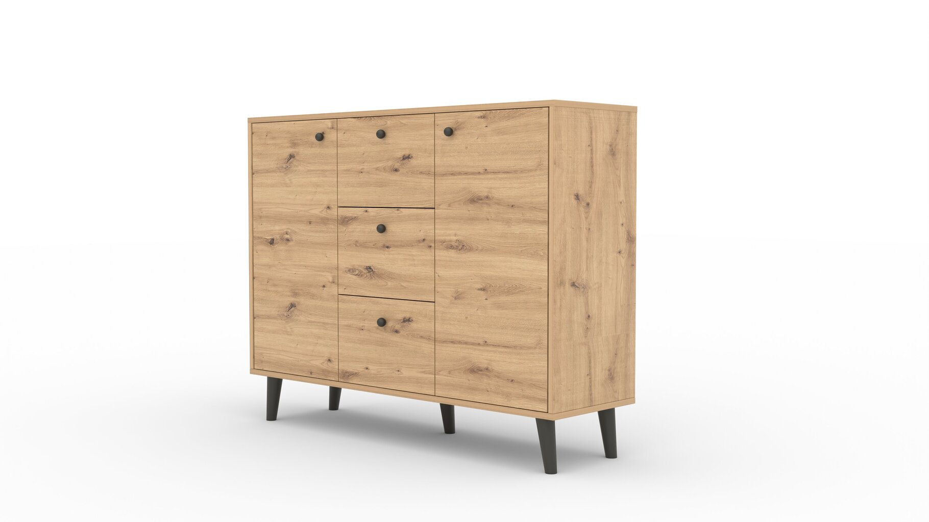 Komoda ADRK Furniture Besa 2D3S, ruda/juoda kaina ir informacija | Komodos | pigu.lt