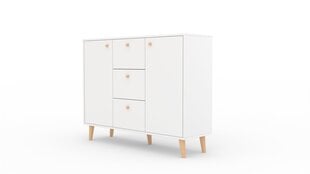 Komoda ADRK Furniture Besa 2D3S, balta/ruda kaina ir informacija | Komodos | pigu.lt