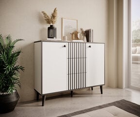 Комод ADRK Furniture Fadi, белый/черный цвет цена и информация | Комоды | pigu.lt