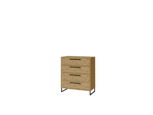 Komoda ADRK Furniture Aria 4S, ruda kaina ir informacija | Komodos | pigu.lt