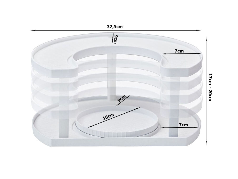 Besisukantis virtuvės organizatorius, baltas kaina ir informacija | Virtuvės įrankiai | pigu.lt