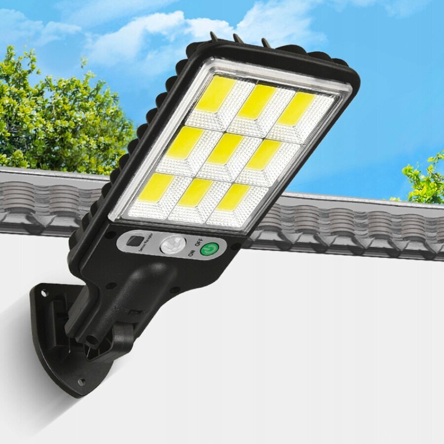 Lauko šviestuvas su judesio jutikliu ir saulės baterija LED COB kaina ir informacija | Lauko šviestuvai | pigu.lt