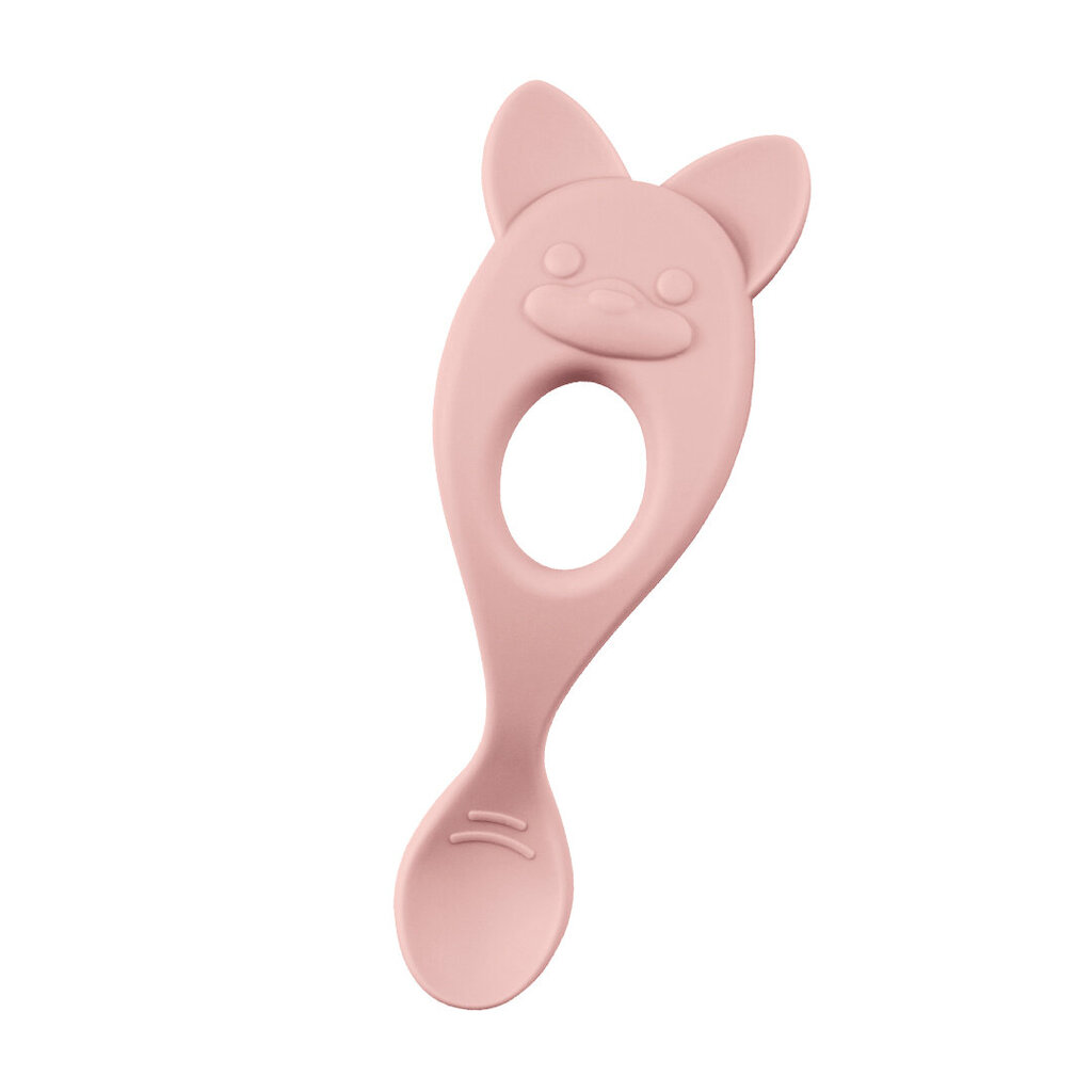 Šaukštelis-kramtukas Mother-K, rožinis, +6 mėn. kaina ir informacija | Kūdikių indai, indeliai pienui ir įrankiai | pigu.lt