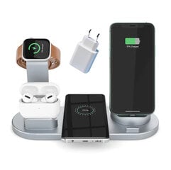 Беспроводное мультизарядное устройство 6 в 1 для iPhone + Apple Watch + Airpods + других телефонов (БЕЛОЕ) цена и информация | Зарядные устройства для телефонов | pigu.lt