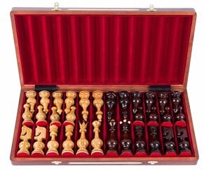 Raižyti mediniai šachmatai, 53x53 cm kaina ir informacija | Stalo žaidimai, galvosūkiai | pigu.lt