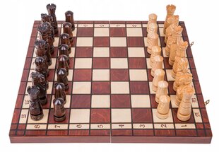 Raižyti mediniai šachmatai, 50x50 cm kaina ir informacija | Stalo žaidimai, galvosūkiai | pigu.lt