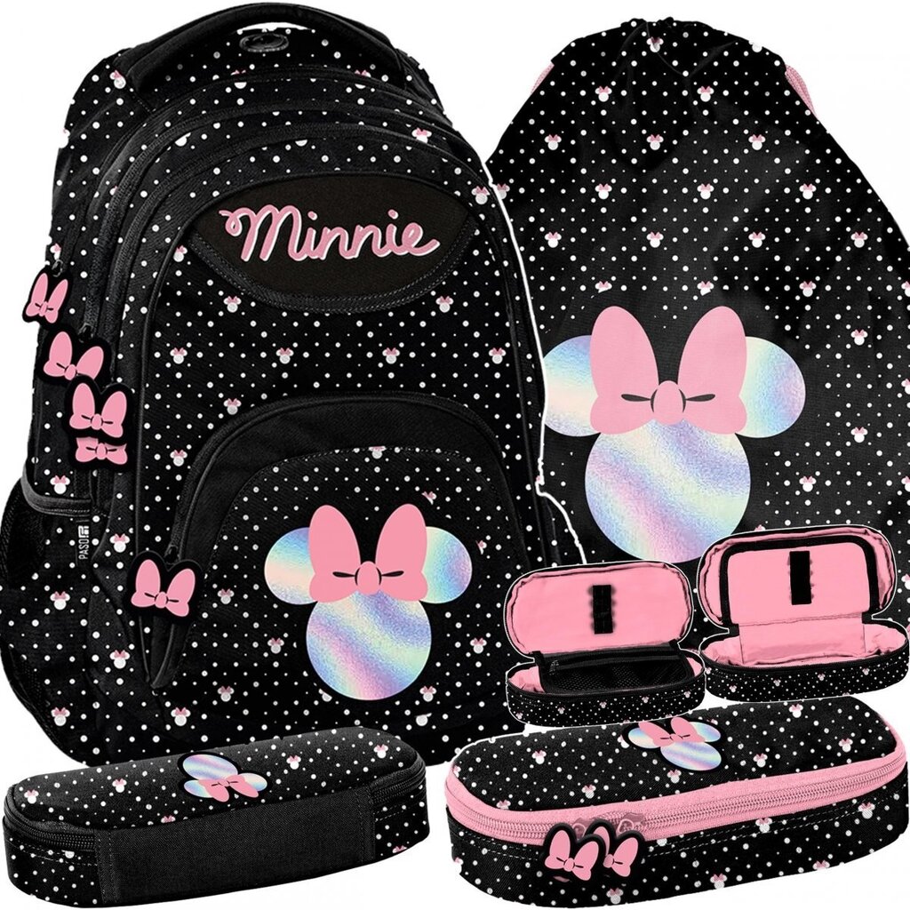 Mokyklinė kuprinė su priedais Paso Mini Minnie Mouse 3in1 цена и информация | Kuprinės mokyklai, sportiniai maišeliai | pigu.lt