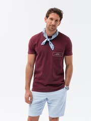 Marškinėliai vyrams Ombre Clothing S1742, raudoni kaina ir informacija | Vyriški marškinėliai | pigu.lt