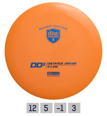 Diskgolfo diskas Discmania Distance Driver S-line DD3, oranžinis kaina ir informacija | Diskgolfas | pigu.lt