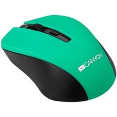 CANYON Mouse CNE-CMSW1(Wireless  Optical 800|1000|1200 dpi  4 btn  USB  power saving button)  Green цена и информация | Мыши | pigu.lt