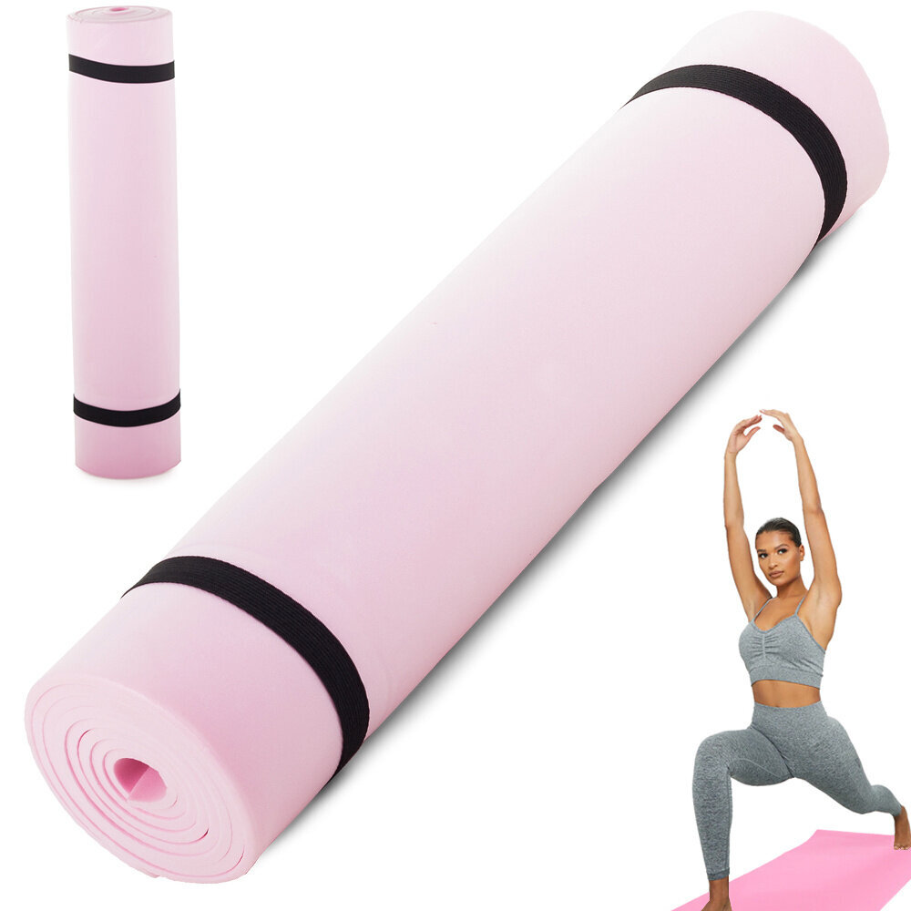 Sporto kilimėlis Tourist Mat Sleeping Pad Fitness Yoga Beach, rožinis цена и информация | Kilimėliai sportui | pigu.lt