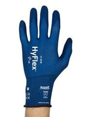 Защитные перчатки Ansell HyFlex 11-818, тонкий нейлон, спандекс, вспененный нитрил с покрытием для рук, розничная упаковка, размер 8 цена и информация | Pirštinės darbui sode M/25cm | pigu.lt