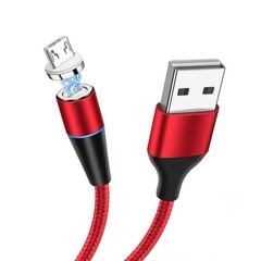 Cable Magnetic Type 2 - USB to Micro USB - with detachable plug 3A 1 Meter RED цена и информация | Кабели для телефонов | pigu.lt