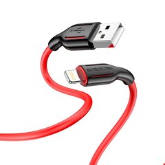 Borofone Cable BX63 Charming - USB to Lightning - 2,4A 1 metre black-red цена и информация | Кабели для телефонов | pigu.lt