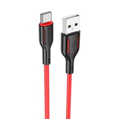 Borofone Cable BX63 Charming - USB to Type C - 3A 1 metre black-red цена и информация | Кабели для телефонов | pigu.lt