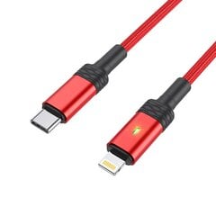 Borofone Cable BU30 Lynk Smart power-off - Type C to Lightning - PD 20W 1,2 metres red цена и информация | Кабели для телефонов | pigu.lt