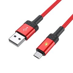 Borofone Cable BU30 Lynk Smart power-off - USB to MicroUSB - 2,4A 1,2 metres red цена и информация | Кабели для телефонов | pigu.lt