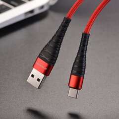 Borofone Cable BX32 Munificent - USB to Lightning - 2,4A 1 metre red цена и информация | Кабели для телефонов | pigu.lt