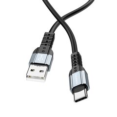 Borofone Cable BX64 Special Silicone - USB to Type C - 3A 1 metre black цена и информация | Кабели для телефонов | pigu.lt