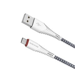 Borofone Cable BX25 Powerful - USB to Micro USB - 2,4A 1 metre white цена и информация | Кабели для телефонов | pigu.lt