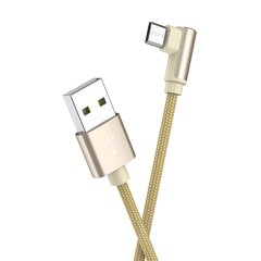 Borofone Cable BX26 Express - USB to Micro USB - angled 2,4A 1 metre gold цена и информация | Кабели для телефонов | pigu.lt