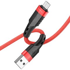 Borofone Cable BU35 Influence - USB to Micro USB - 2,4A 1,2 metres red цена и информация | Кабели для телефонов | pigu.lt