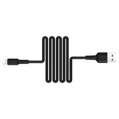 Borofone Cable BX30 Silicone - USB to Lightning - 2,4A 1 metre black цена и информация | Кабели для телефонов | pigu.lt