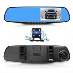 Car Dash Cam DVR-01 Mirror 4,0 inches + rear camera цена и информация | Видеорегистраторы | pigu.lt