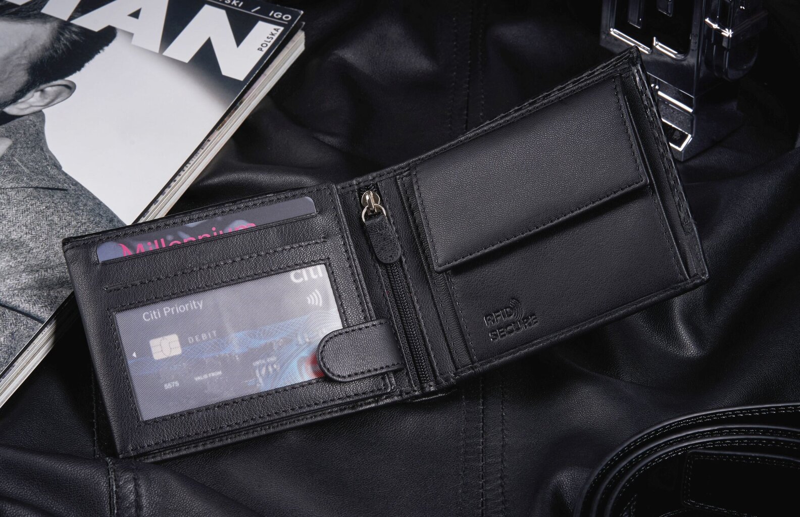 Natūralios odos piniginė vyrams Zagatto Carbon RFID Secure kaina ir informacija | Vyriškos piniginės, kortelių dėklai | pigu.lt