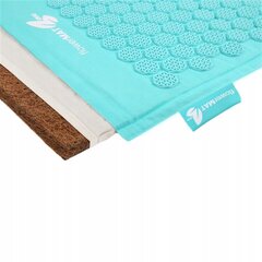 Акупрессурный массажный коврик + подушка точечного массажа + сумка FlowerMAT, ярко-голубого цвета цена и информация | Аксессуары для массажа | pigu.lt
