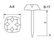 Dekoratyvinės vinys 77071-L, 8x17mm, 50 vnt. kaina ir informacija | Kiti priedai baldams | pigu.lt