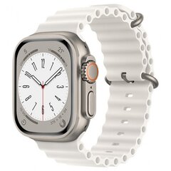 Браслет Techsuit Watchband Apple Watch 1 / 2 / 3 / 4 / 5 / 6 / 7 / SE / 8 (38 / 40 / 41mm) белый цена и информация | Аксессуары для смарт-часов и браслетов | pigu.lt