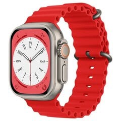 Браслет Techsuit Watchband Apple Watch 1 / 2 / 3 / 4 / 5 / 6 / 7 / SE / 8 (38 / 40 / 41mm) Красный цена и информация | Аксессуары для смарт-часов и браслетов | pigu.lt