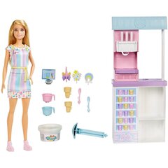 Barbie - Ice Cream Shopkeeper Playset (HCN46) цена и информация | Игрушки для девочек | pigu.lt