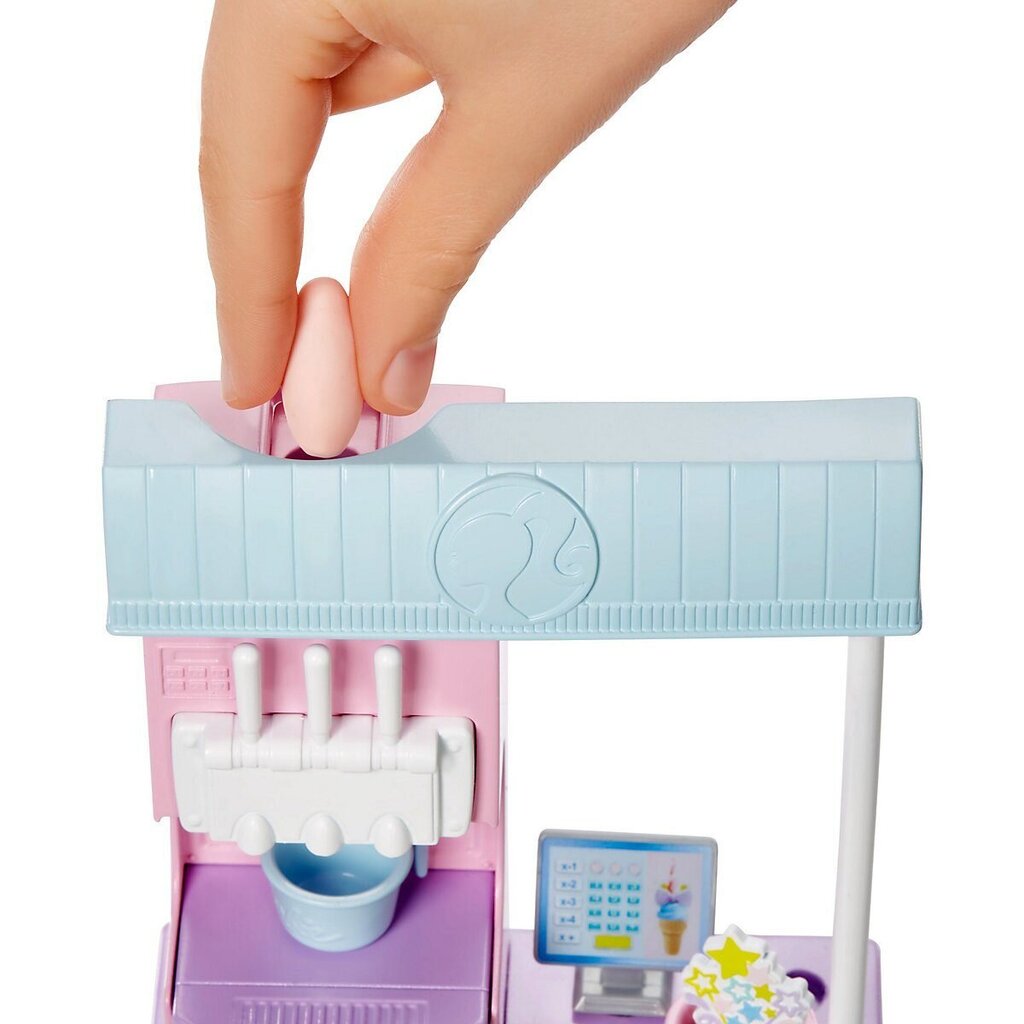 Lėlė ir ledų parduotuvė Barbie Ice Cream Shopkeeper Playset HCN46 kaina ir informacija | Žaislai mergaitėms | pigu.lt