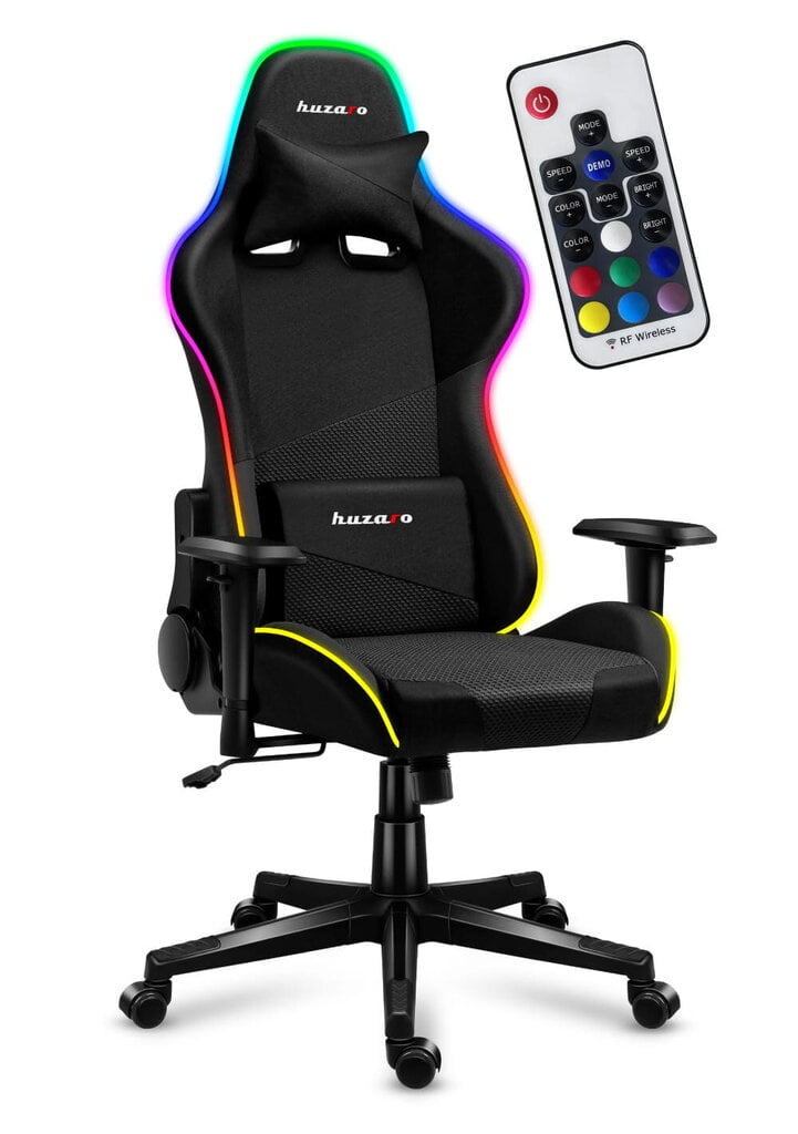 Žaidimų kėdė Huzaro Force 6.2 RGB, juoda цена и информация | Biuro kėdės | pigu.lt